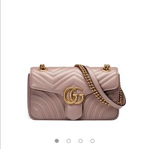 Auth Gucci Marmont Small Matelasse purse Nude